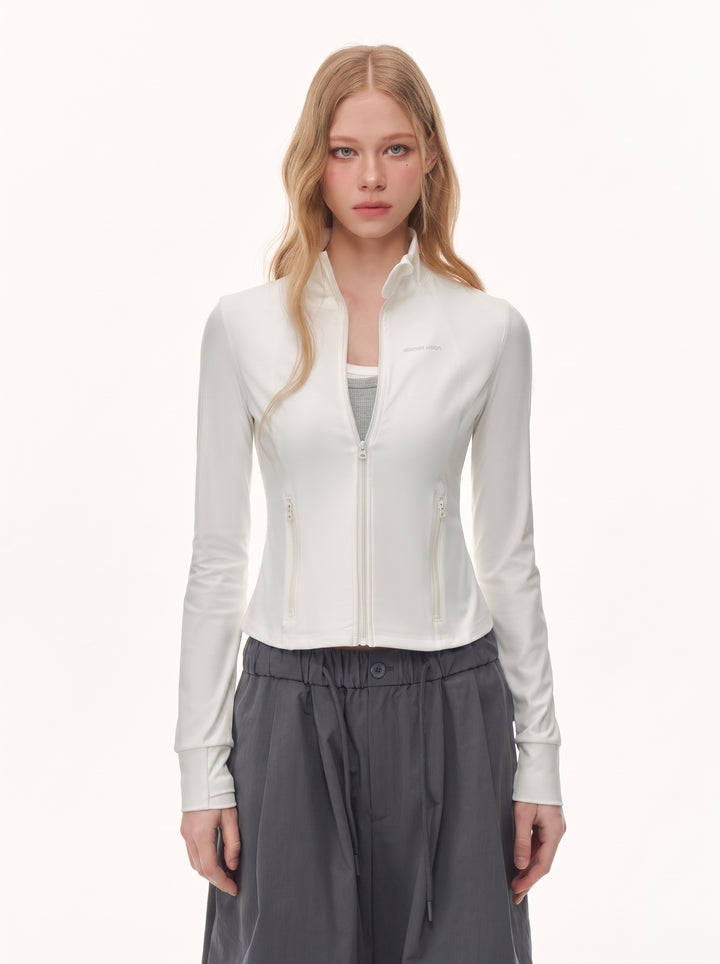 Slim Fit Athletic Zip Up Jacket