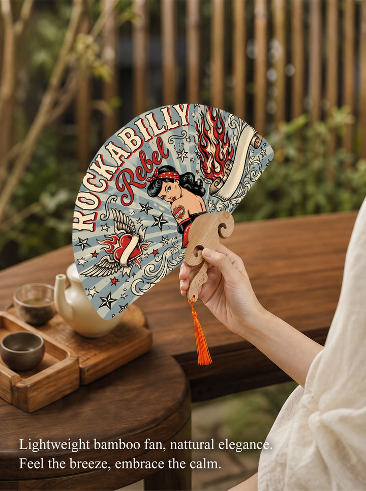 ROCK ABILLY Rebel Folding Fan