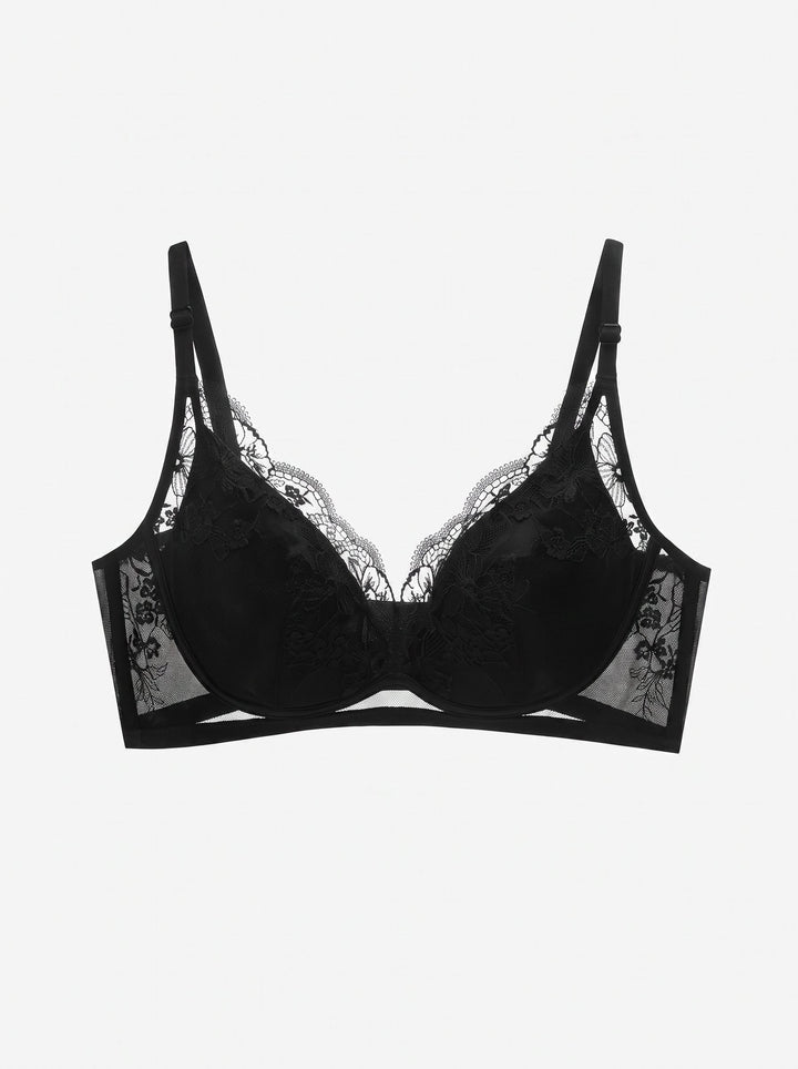 Floral Lace Padded Push Up Bra