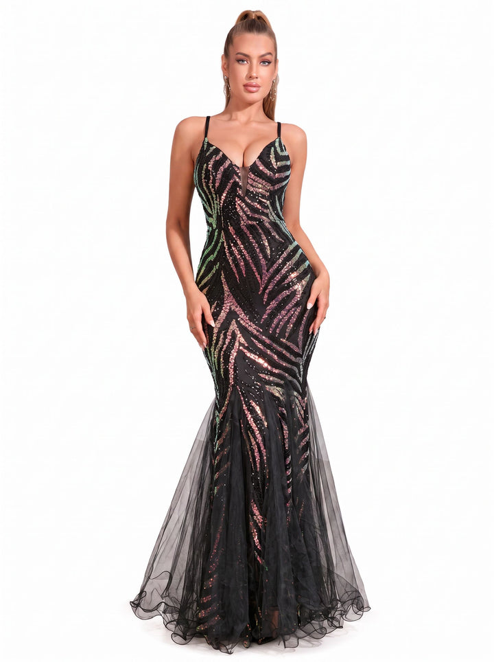 Glitter Sequin Mermaid Evening Dress