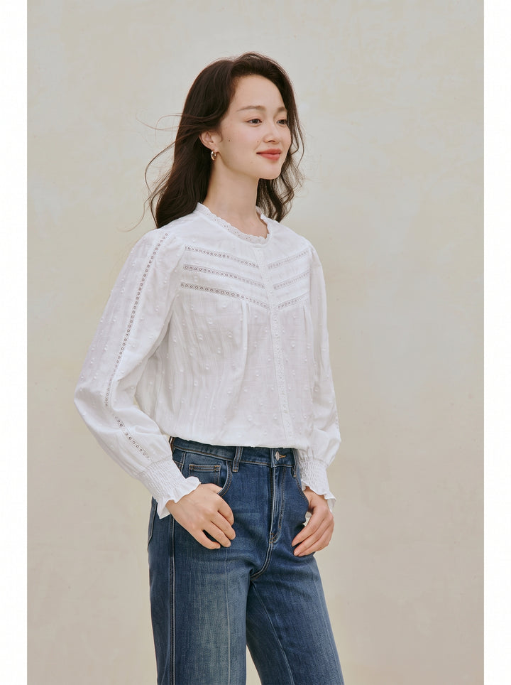 Embroidered Cotton Button Down Shirt