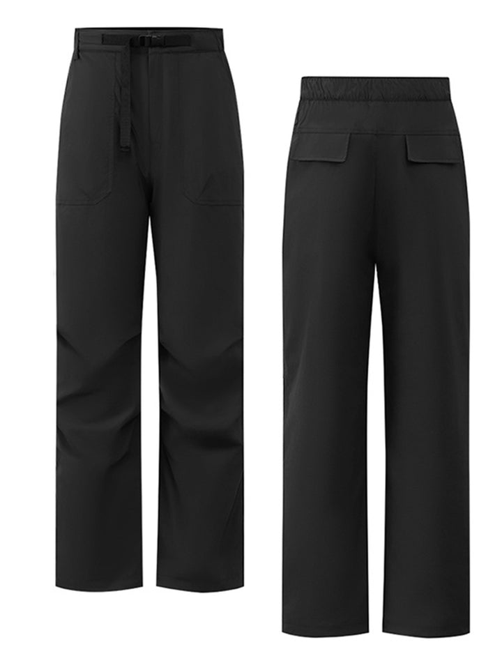 High Waisted Casual Belted Pants