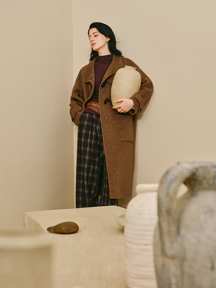 Cozy Wool Blend Toggle Coat