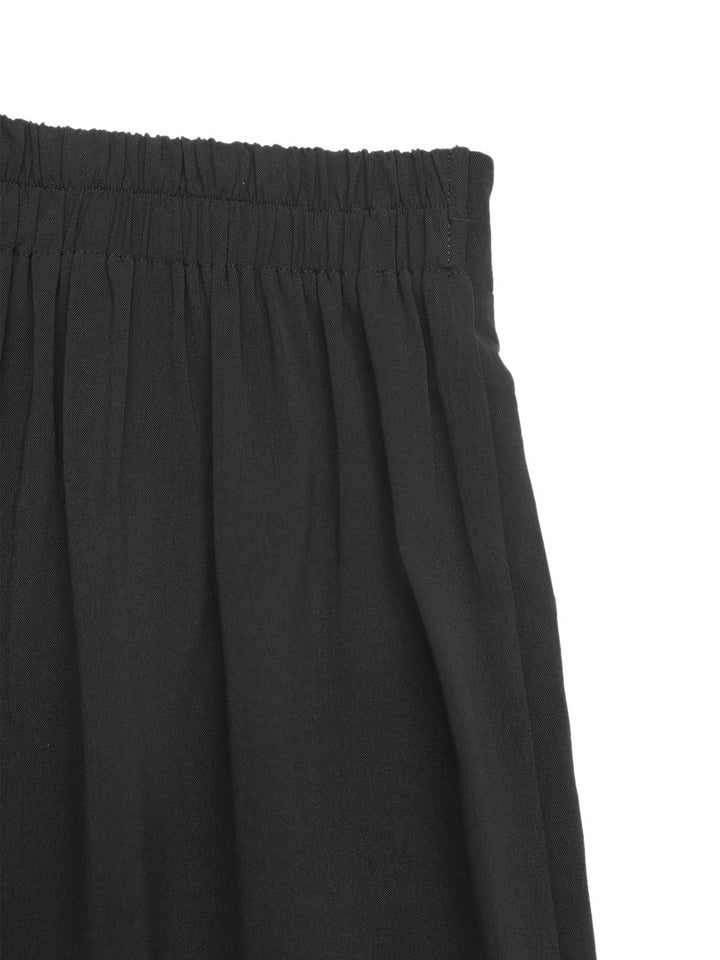 Lace-Hem High-Waisted Elegant Pants