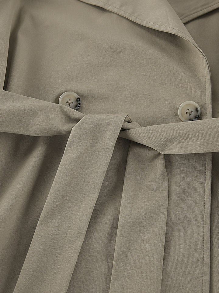 Oversized Cropped Trench Coat Jacket