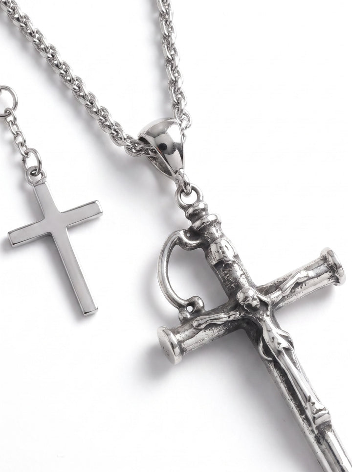 Gothic Dagger Cross Layered Necklace