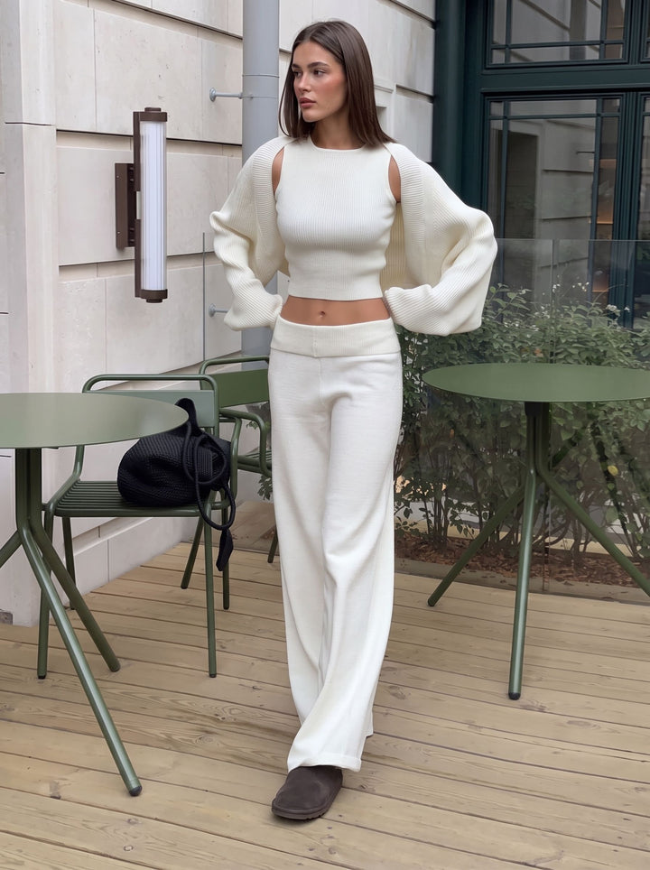 Cozy Sleeveless Crop Knit Set