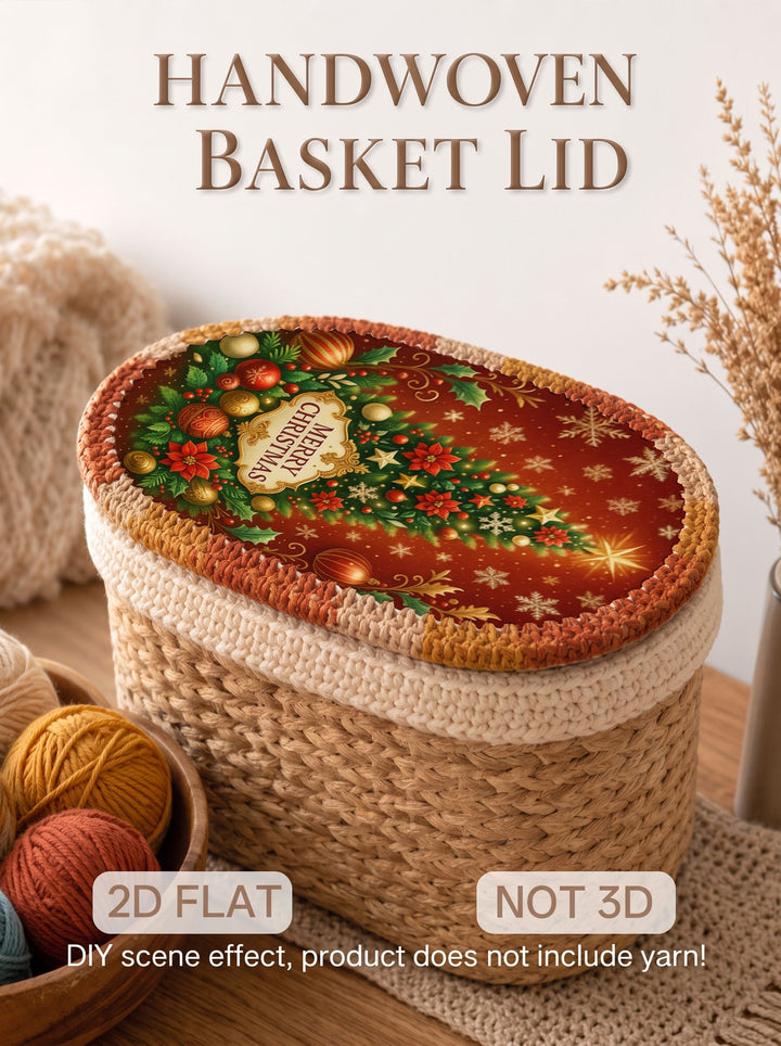 MERRY CHRISTMAS Wooden Basket Bottom