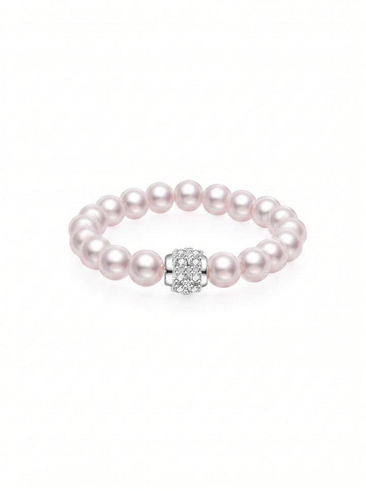 Elegant Crystal Pearl Beaded Ring
