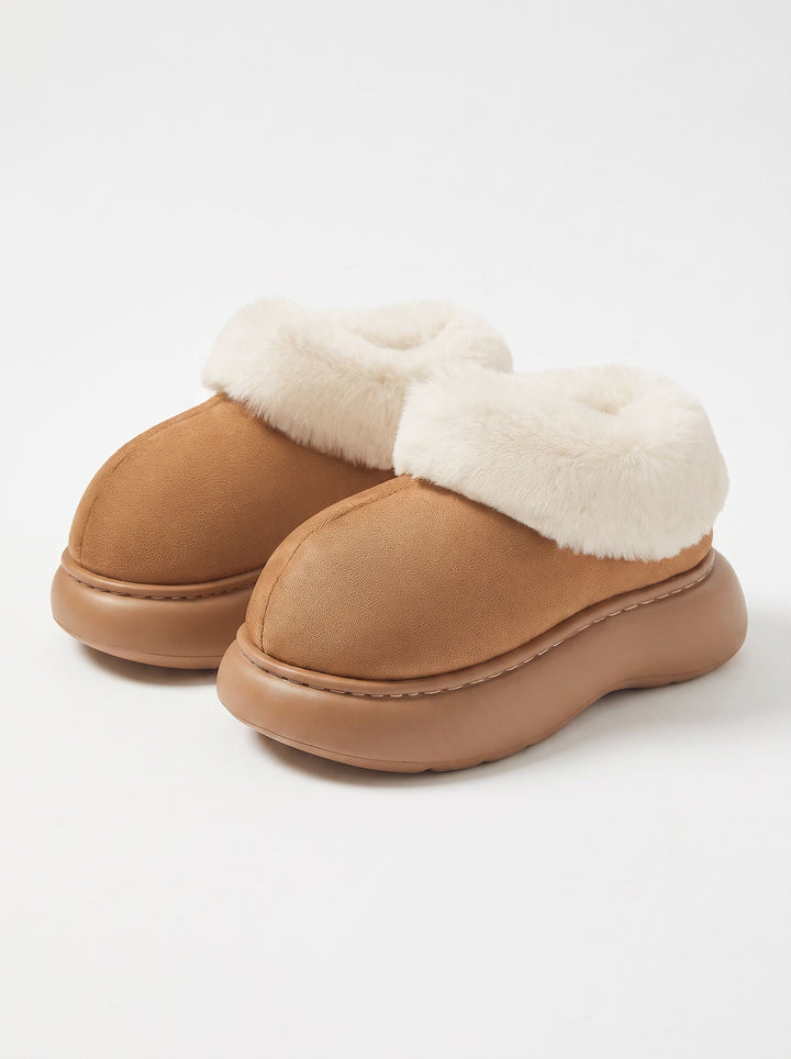 Fuzzy Platform Suede Ankle Boots