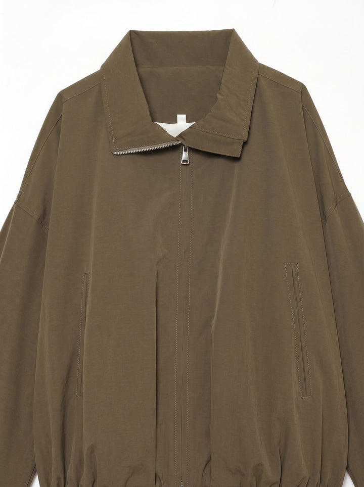 Cropped Oversized Utility Zip Up Jacket