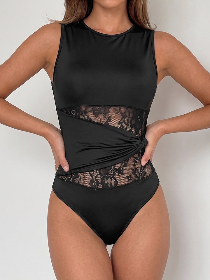 Sleek Lace Waist Detail Bodysuit