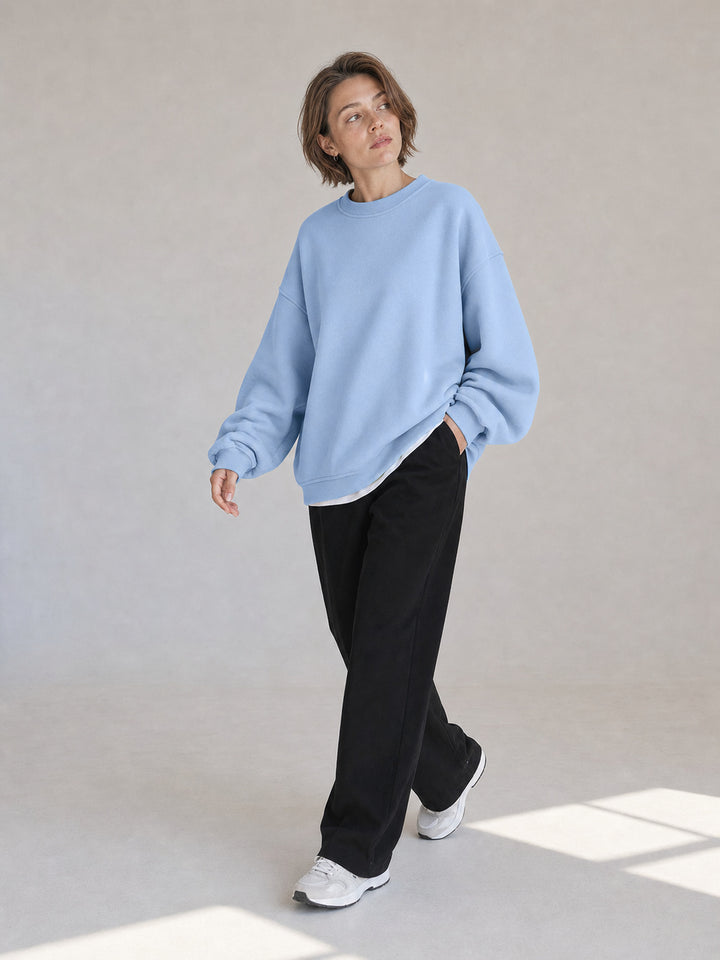 Oversized Mock Neck Pullover Sweatshirt