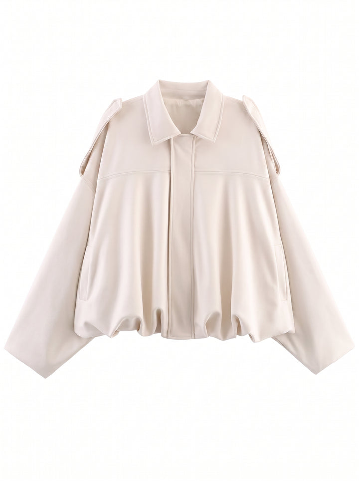 Oversized Suede Bubble Hem Jacket