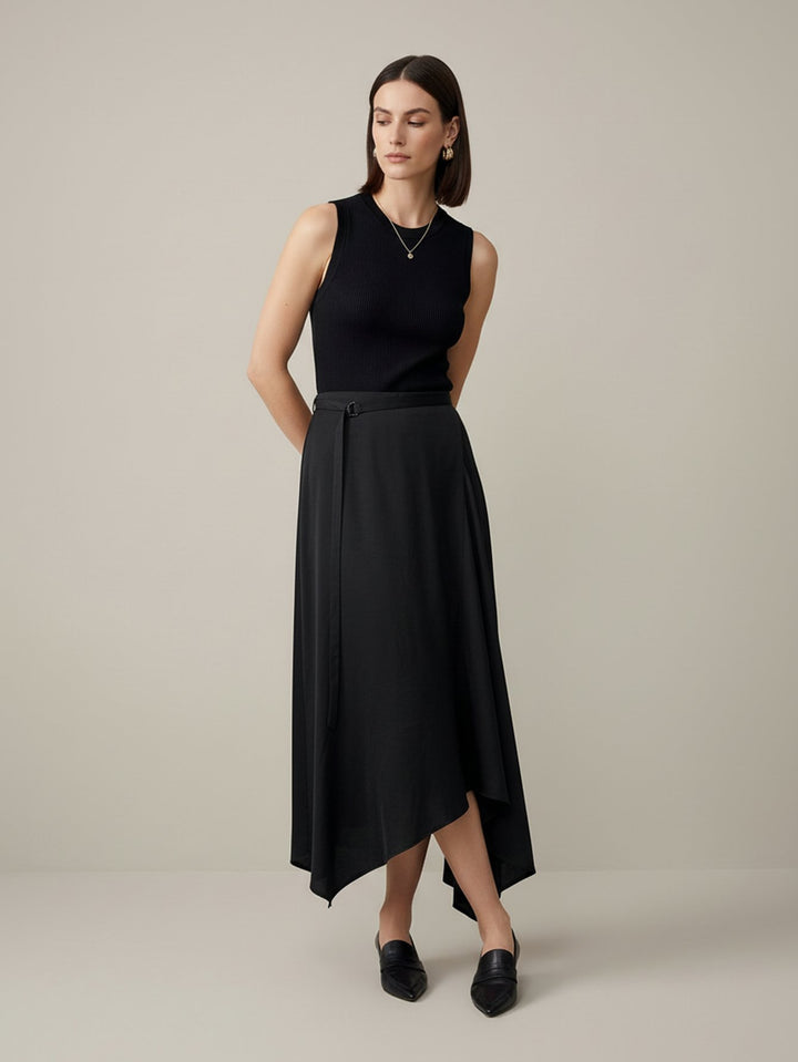 Paneled Asymmetrical Midi Dress