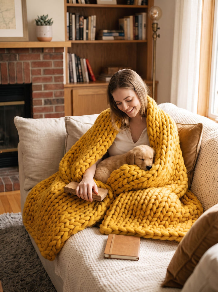 Ultra Soft Chunky Knit Throw Blanket