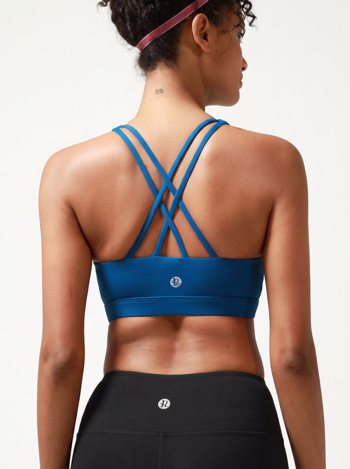 Strappy Back Seamless Yoga Sports Bra