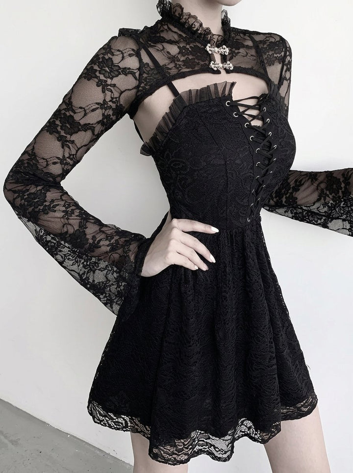 Gothic Lace Corset Button Shirt
