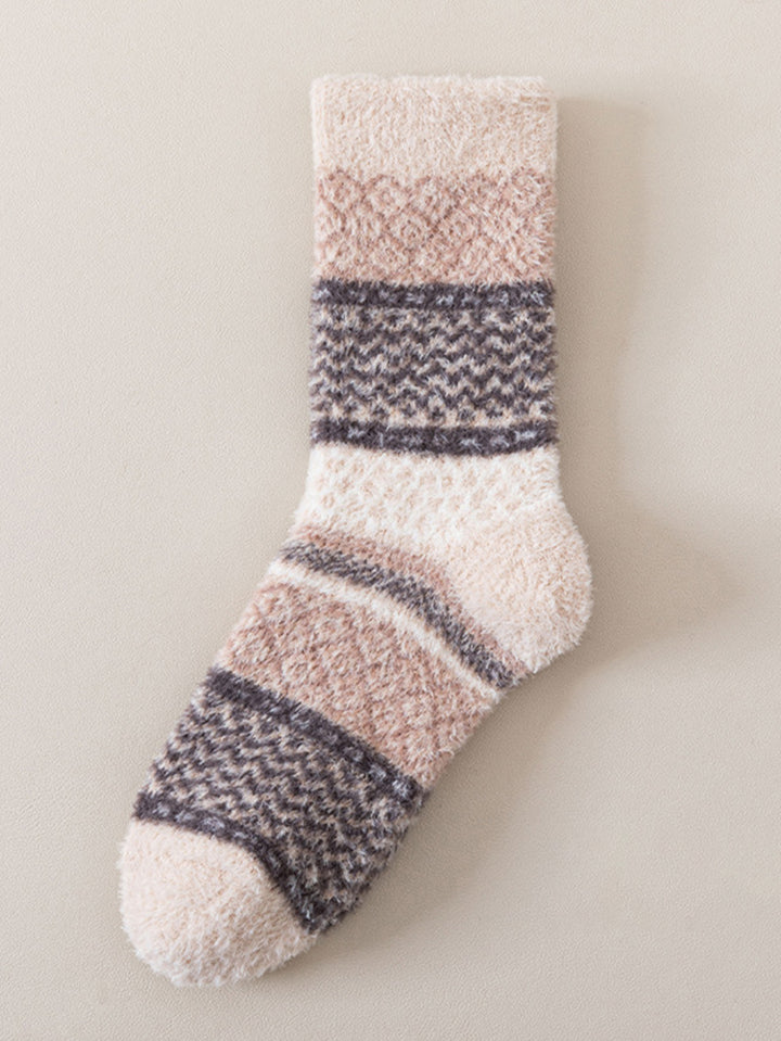 Cozy Soft Fuzzy Crew Socks