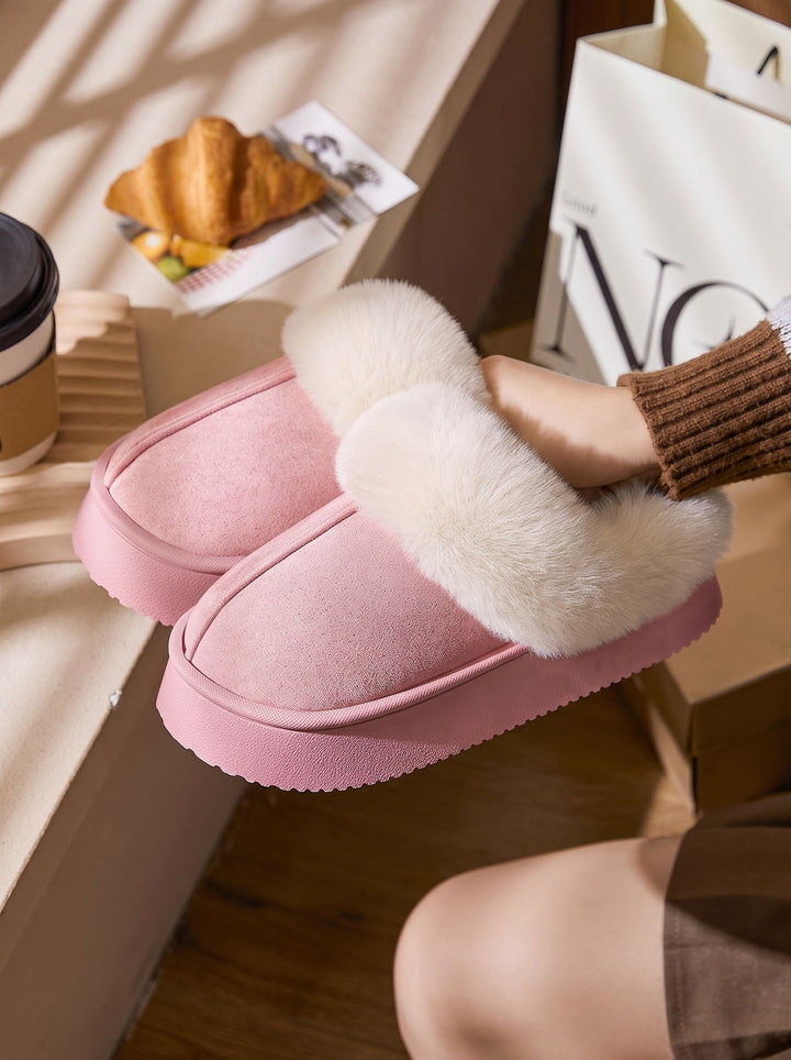 Cozy Faux Fur Platform Slippers