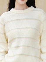 Cozy Fuzzy Striped Pajama Top