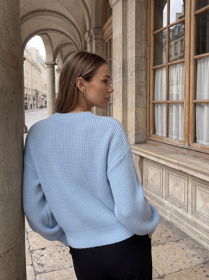 Cozy Soft Waffle Knit Pullover Sweater