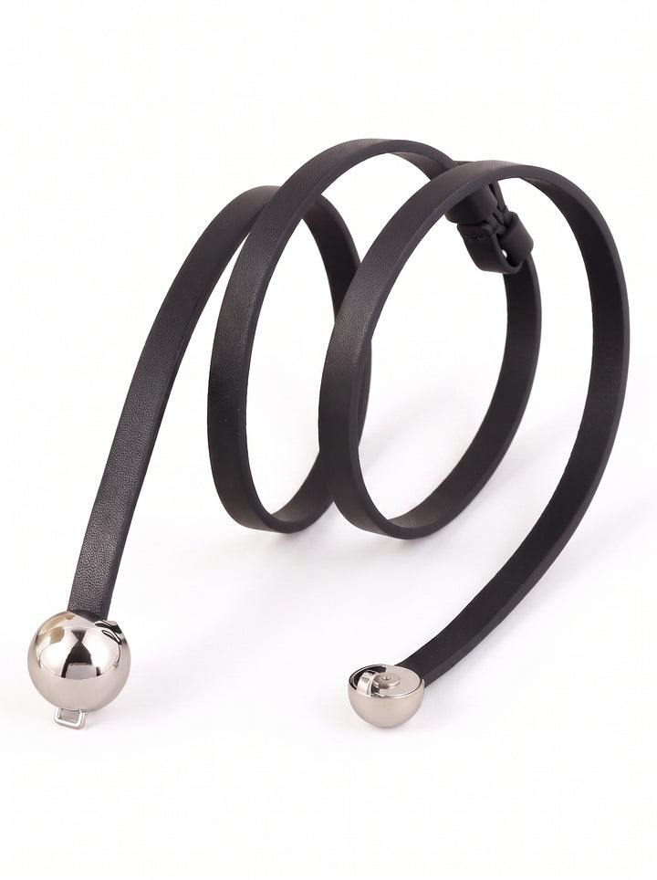 Minimalist Slim Metal Ball Waist Belt
