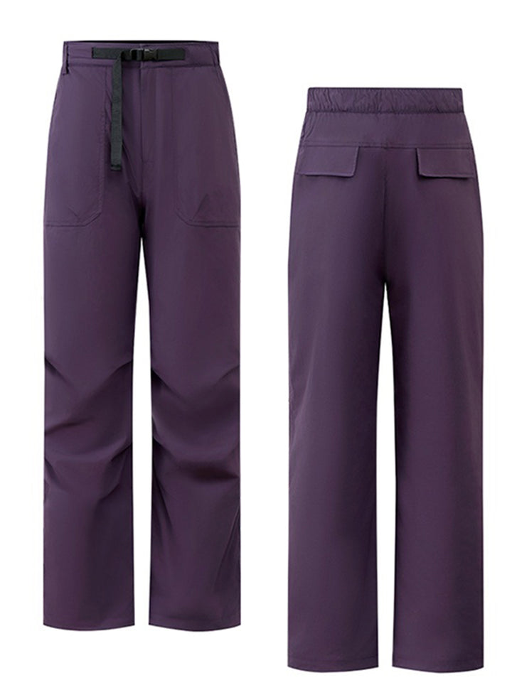 High Waisted Casual Belted Pants