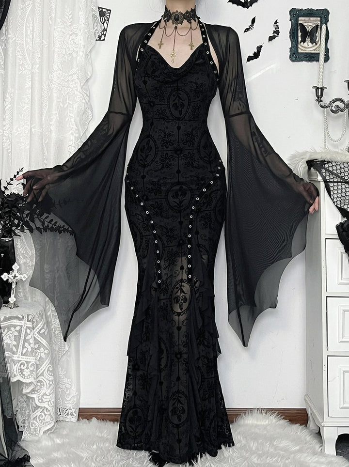 Sheer Bell Sleeve Gothic Bolero Jacket