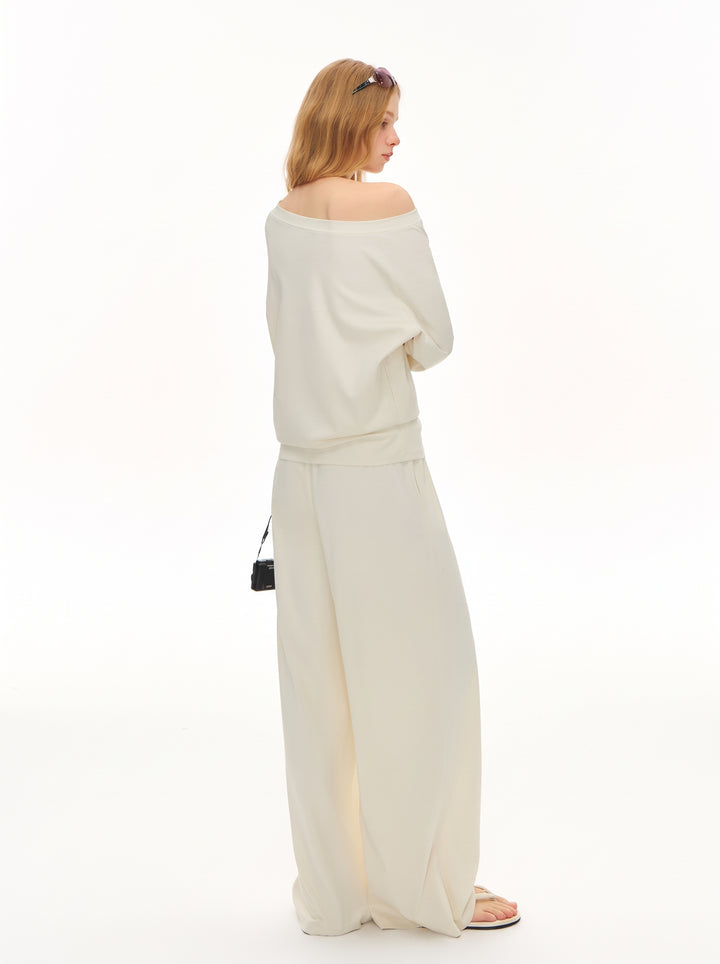 Off Shoulder Oversized Lounge Pullover