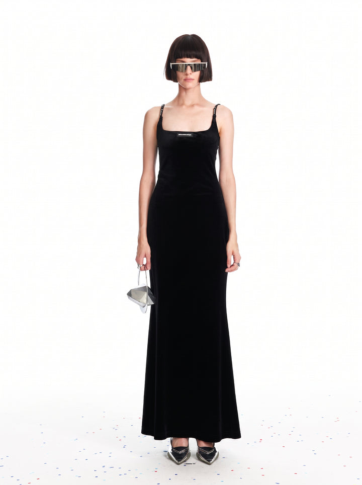 Elegant Velvet Bodycon Maxi Dress