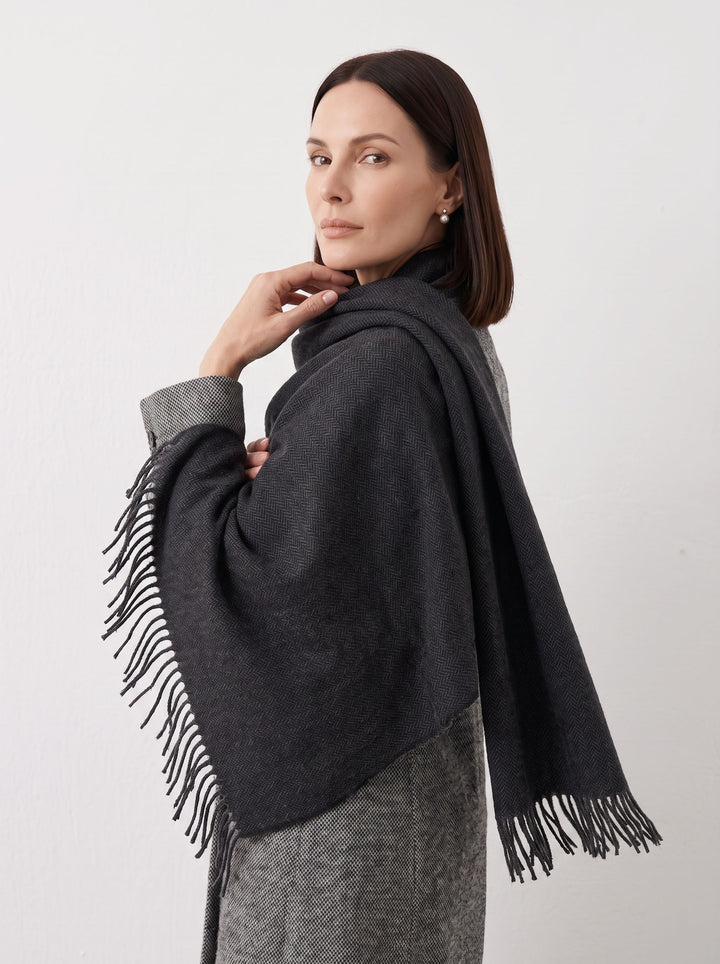 Classic Herringbone Soft Winter Scarf
