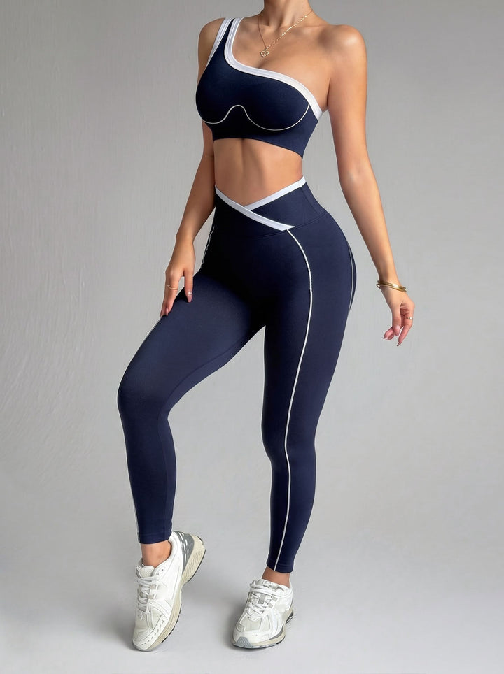 Seamless One Shoulder High Waist 2 Piece Set
