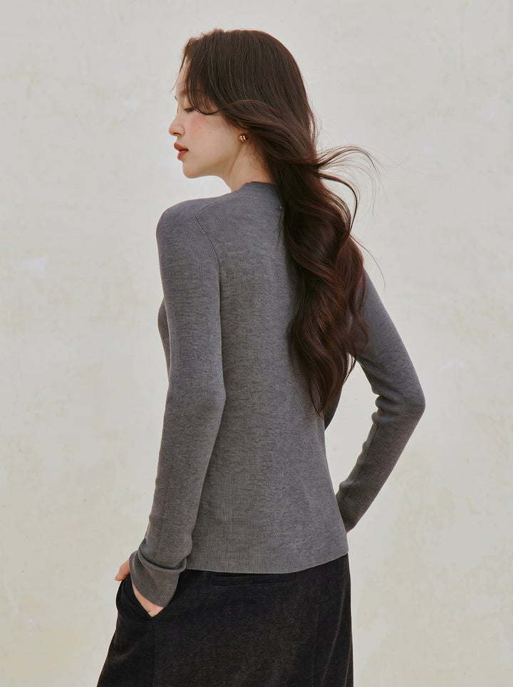 Soft Ribbed Wool Blend Pullover