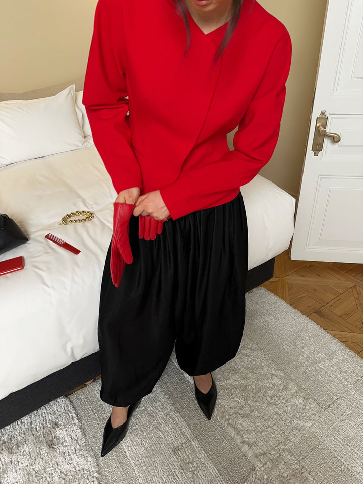 High Waisted Pleated Harem Pants