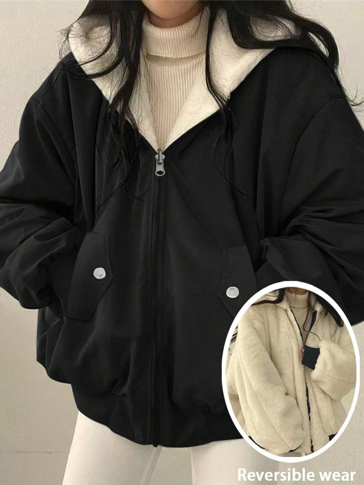 Reversible Oversized Faux Fur Puffer Jacket