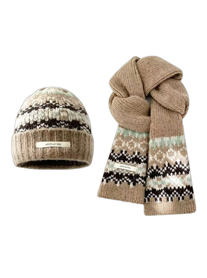 Cozy Fair Isle Knit Beanie Hat