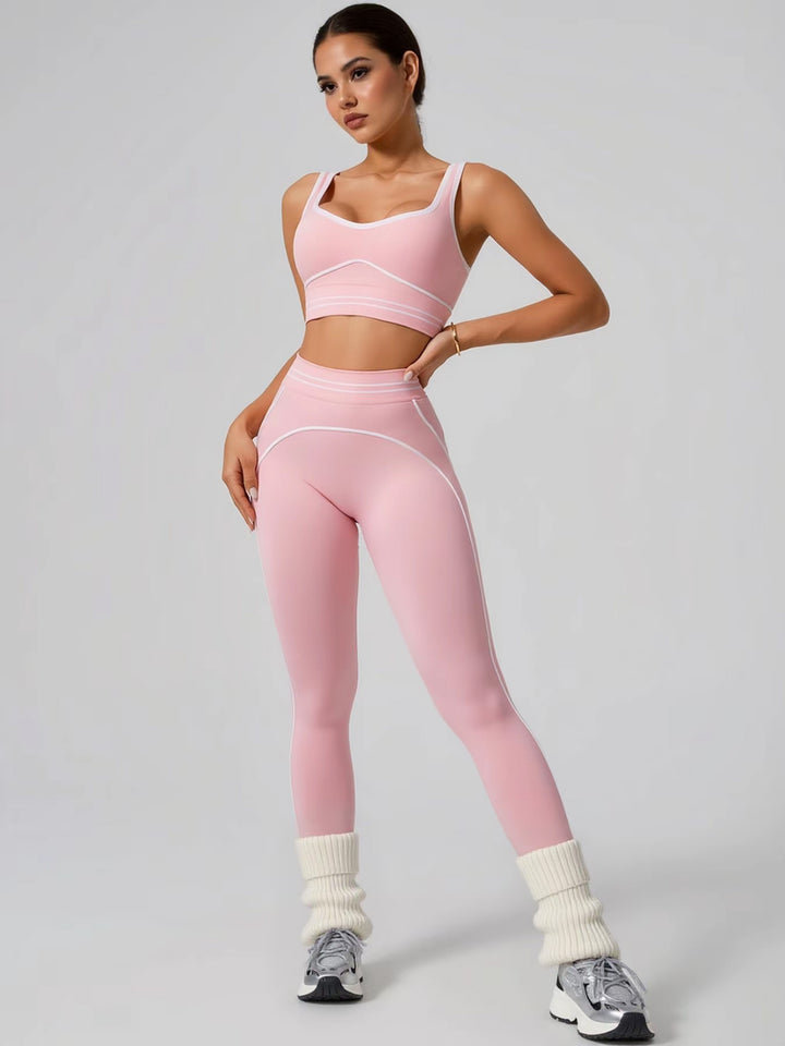 Seamless Contoured Pink Yoga Set