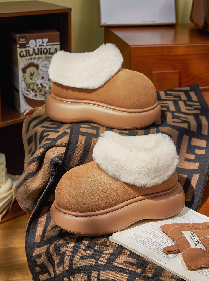 Fuzzy Platform Suede Ankle Boots