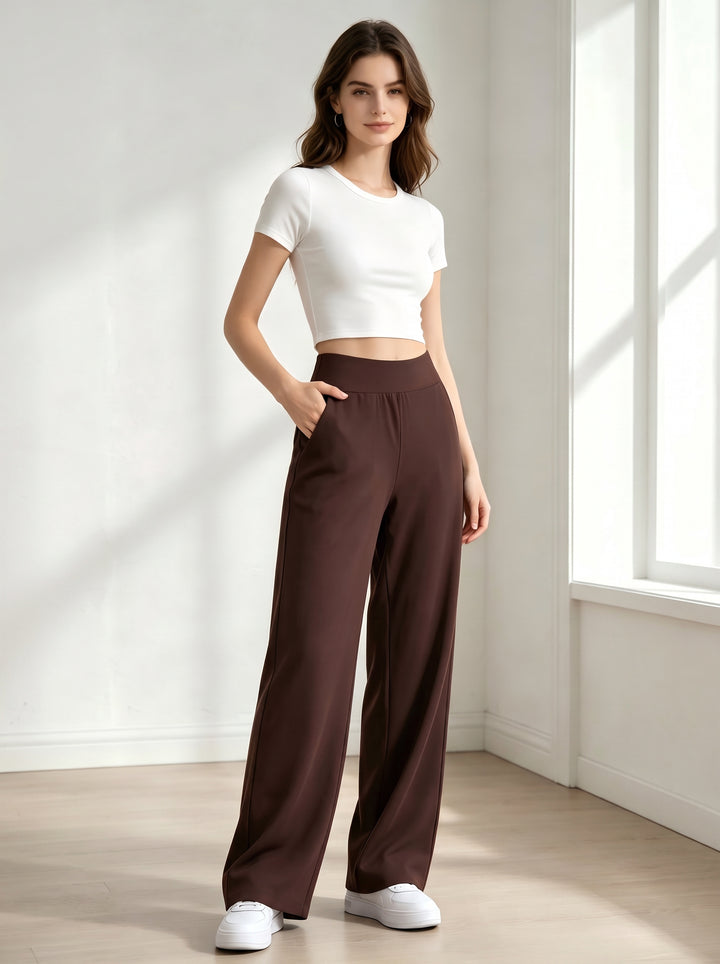 High Waisted Pockets Wide Leg Yoga Pants