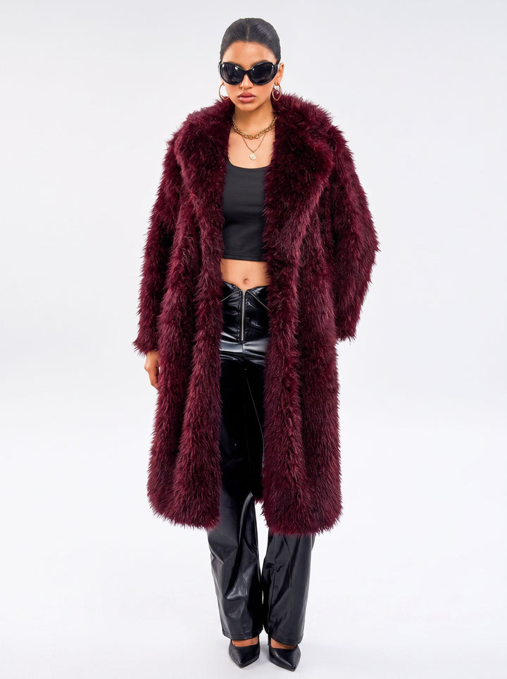Luxurious Oversized Shaggy Faux Fur Coat