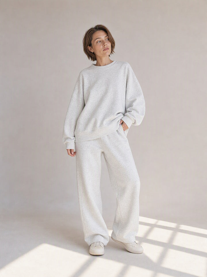 Oversized Mock Neck Pullover Sweatshirt