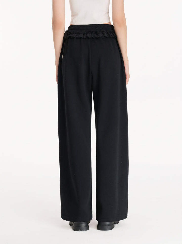 Cozy Bow Detail Wide Leg Pants
