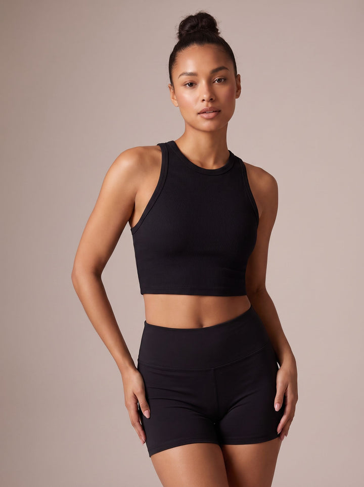 Seamless Ribbed Racerback Crop Tank Top
