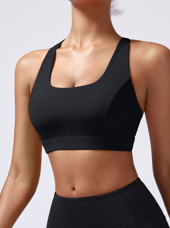 Strappy Back Seamless Yoga Sports Bra