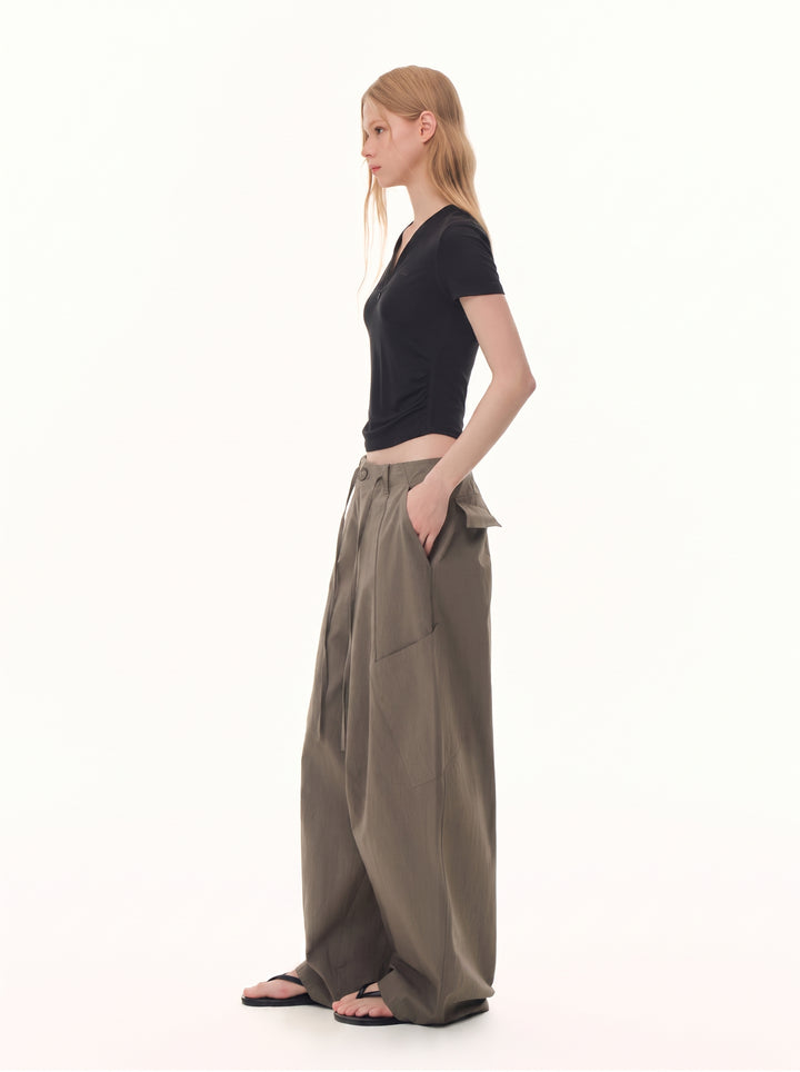 High Waisted Wide Leg Cargo Pants