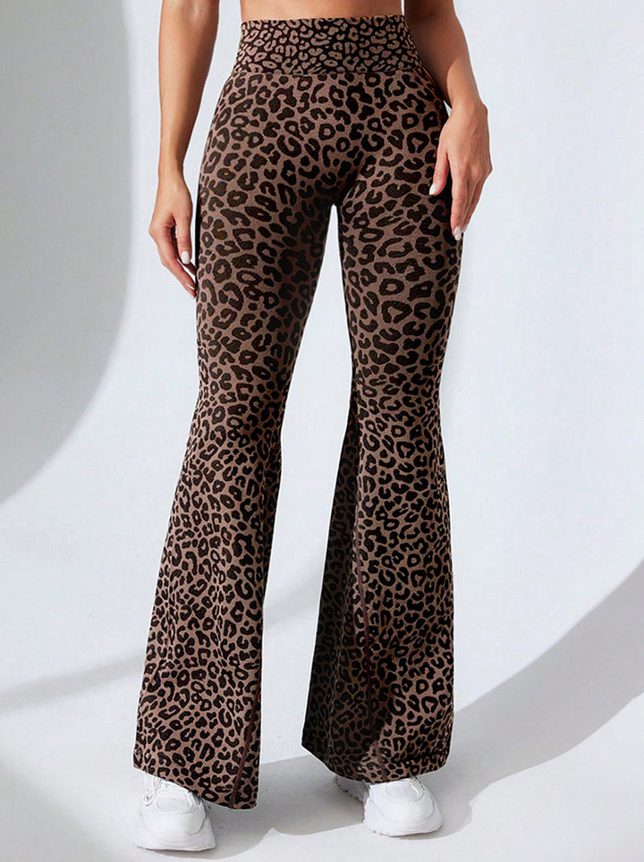 Butt Lifting Leopard Print Yoga Flare Pants