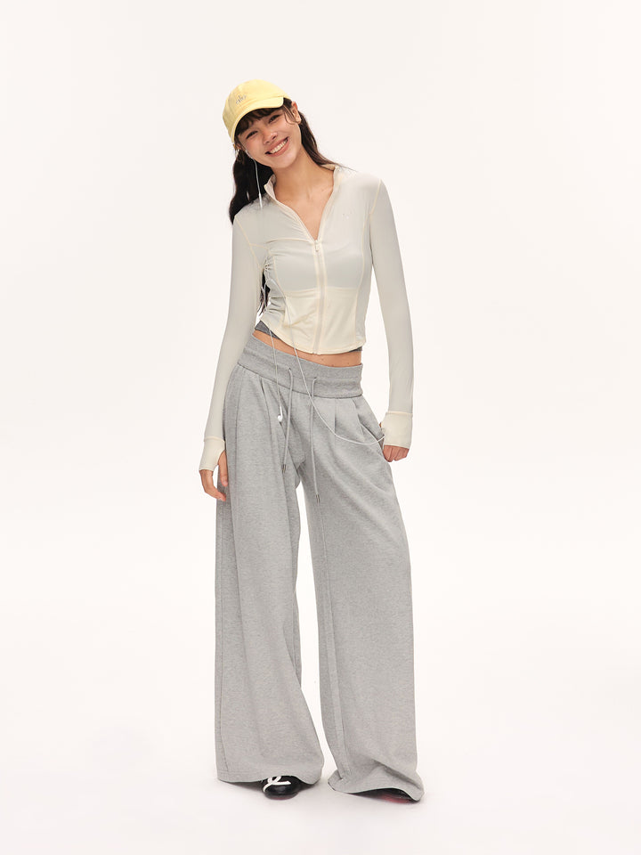 Low Rise Drawstring Wide Leg Pants