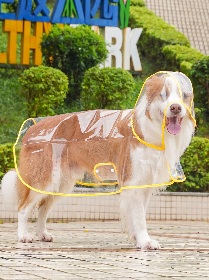 Clear Waterproof Hooded Dog Raincoat
