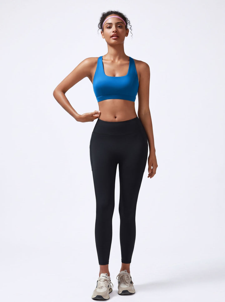 Strappy Back Seamless Yoga Sports Bra